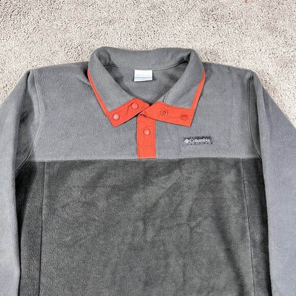 Columbia Quarter Button Fleece Pullover Gray Men’s Size Large - Picture 2 of 7